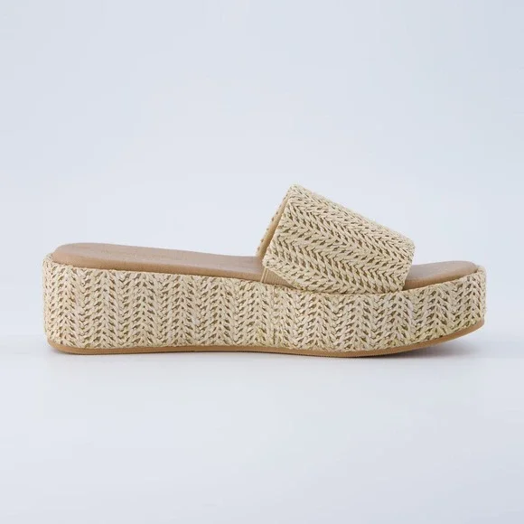 Cushionaire Kudos Platform Wedge Sandals Women Natural Espadrille Comfort Sz 8M - Picture 12 of 16